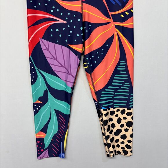 Loony Legs Women Leggings Size XL X-Large Colorful Artsy Tropical D044 -7 - Picture 13 of 16